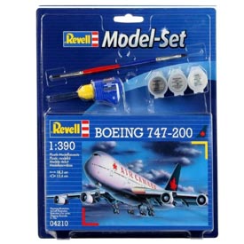 Revell Boeing 747-200 Air Canada Modellező készlet Repülőgép 1:390, 60 darabos + festékek + ragasztó + ecset