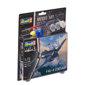 Revell F4U-4 Corsair Modellező készlet Repülőgép 1:72, 65 darabos + festékek + ragasztó + ecset