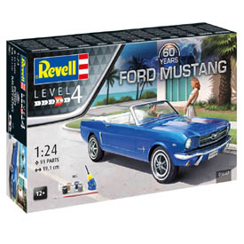 Revell Ford Mustang 60. évfordulós Autómodell készlet 1:24, 91 darabos + festékek + ragasztó + ecset