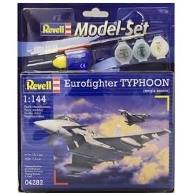 Revell Eurofighter Typhoon Modellező készlet repülőgép 1:144, 63 darab + festékek + ragasztó + ecset