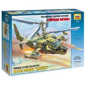 Zvezda Orosz támadó helikopter KAMOV KA-50 "Hokum" Modellező készlet helikopter 1:72, 145 darab