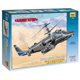 Zvezda Orosz támadó helikopter KAMOV KA-52 "Alligator" Modellező készlet helikopter 1:72, 123 darab