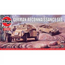 Airfix German Reconnaisance Set Modellező készlet páncélozott jármű 1:76, 57 darab