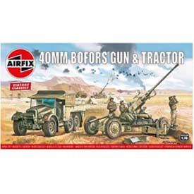 Airfix Bofors 40mm Gun & Tractor Modellező készlet ágyú 1:76, 107 darab