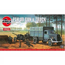 Airfix Opel Blitz & Pak 40 Gun Modellező készlet teherautó és ágyú 1:76, 65 darab