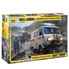 Zvezda Vészhelyzeti Szolgálat UAZ "3909" Modellező készlet autó 1:43, 66 darab